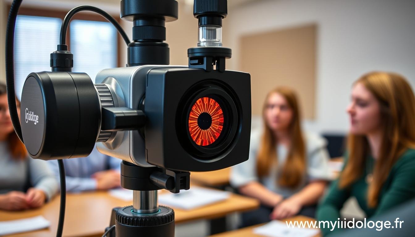 Appareil photo iridologie professionnel utilisé dans un cours d'iridologie