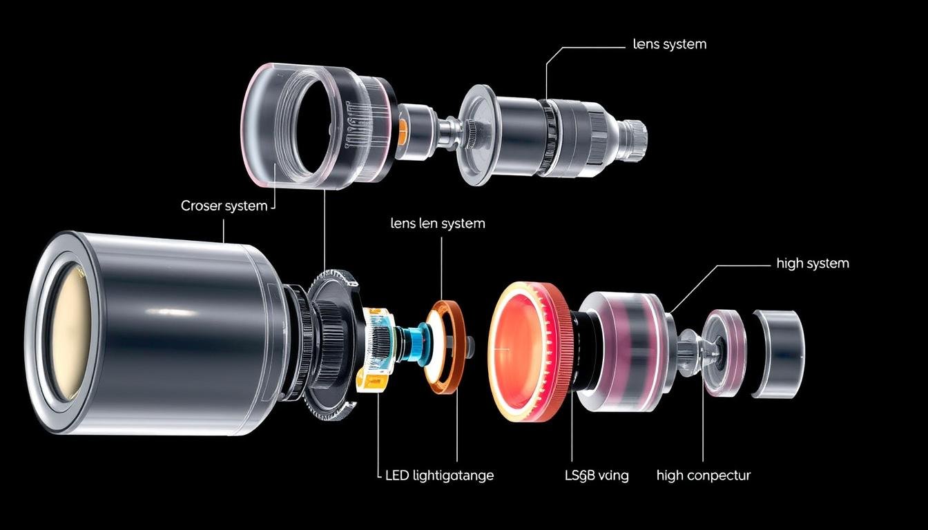 Démonstration des composants techniques d'une loupe d'iridologie Schweizer