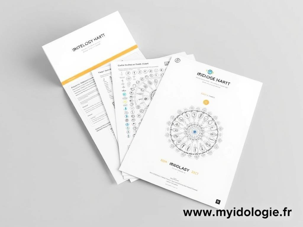 Exemple de cartes d'iridologie personnalisées en marque blanche pour un partenaire