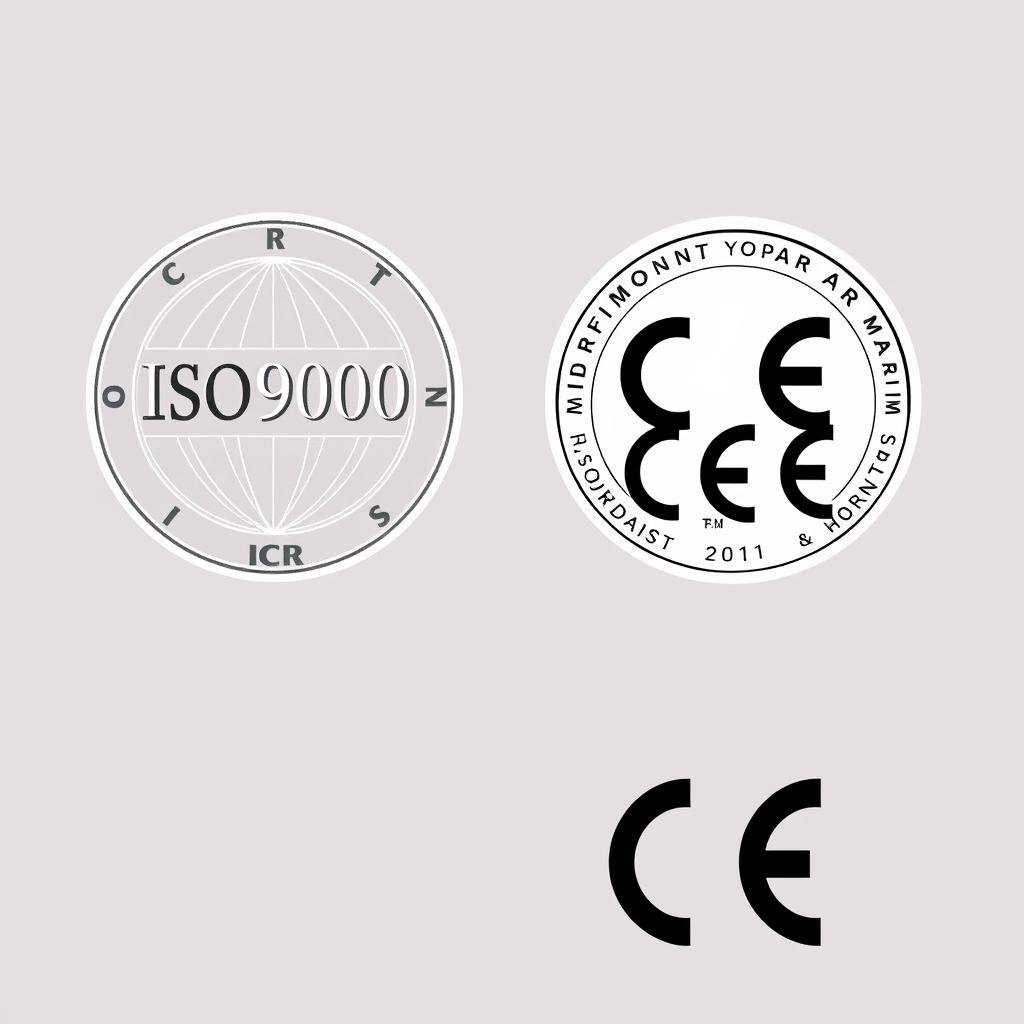 ISO9000 and CE certification emblems