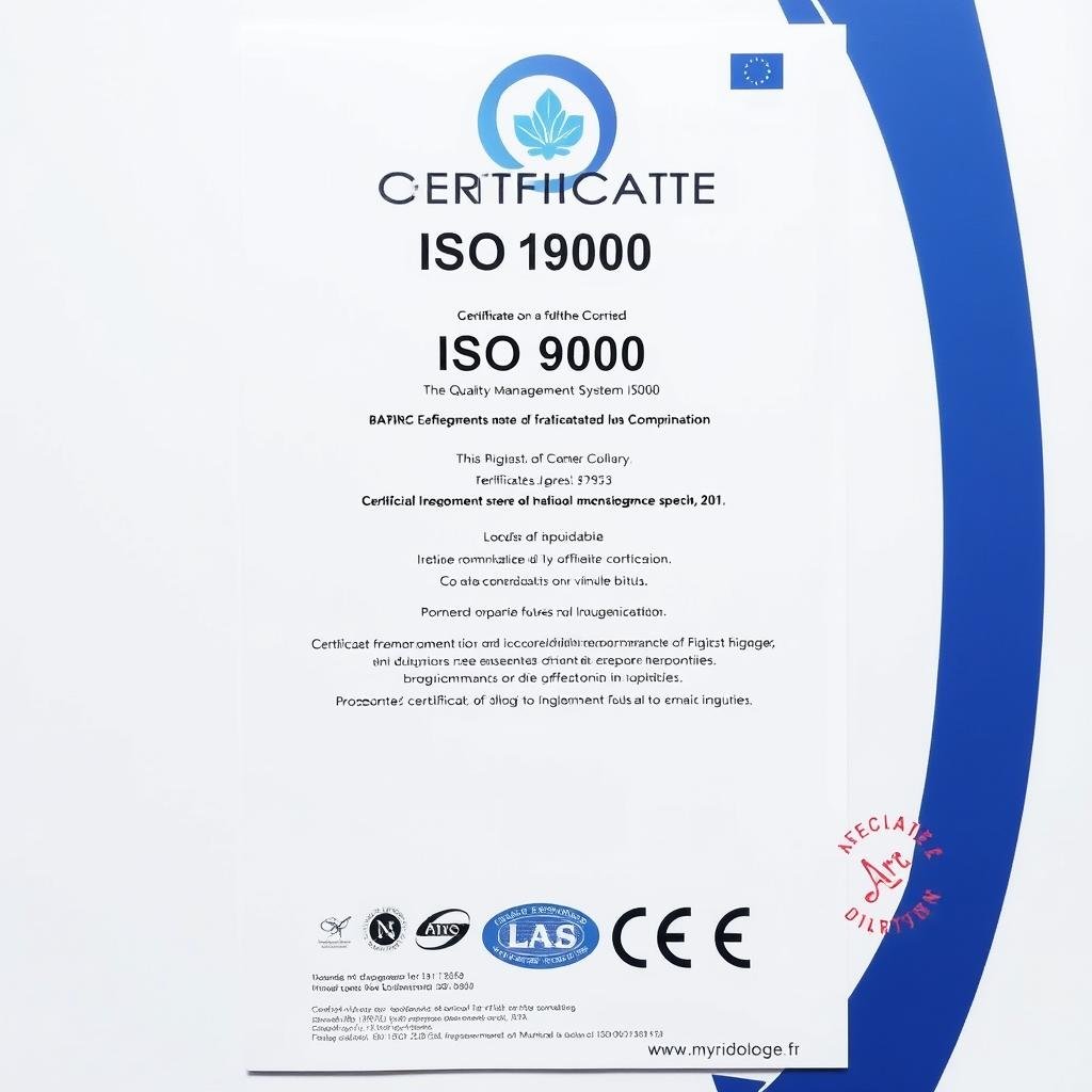 ISO9000 certification for appareil iridologie manufacturing