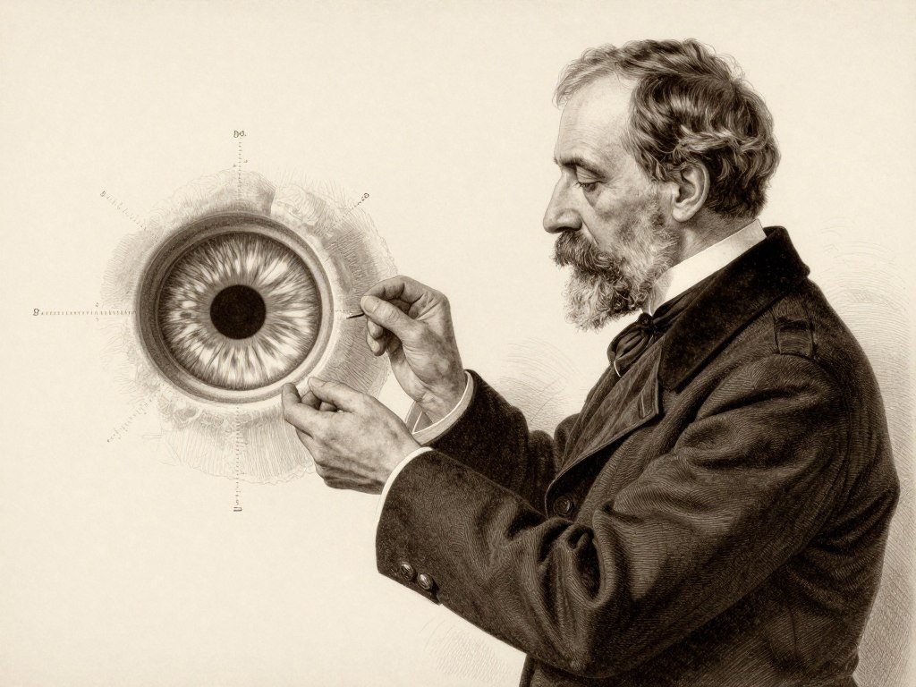 Illustration historique des premiers travaux en iridologie par Ignatz von Peczely