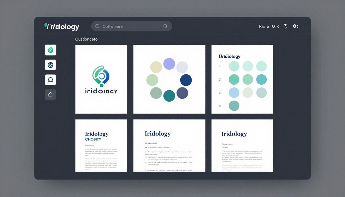 Interface de logiciel d'iridologie MAIKONG personnalisable avec différentes options graphiques