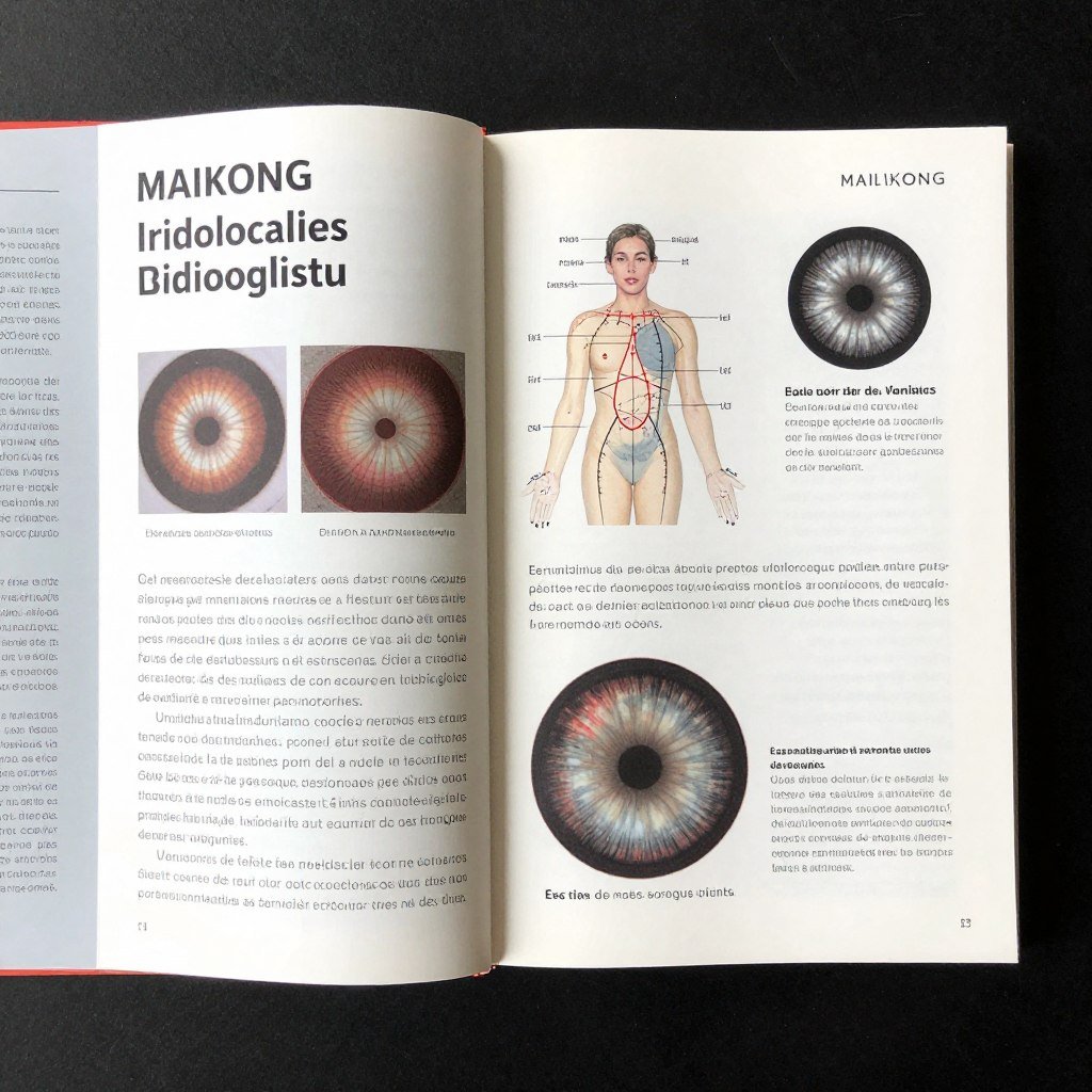 Livre d'iridologie MAIKONG avec illustrations détaillées