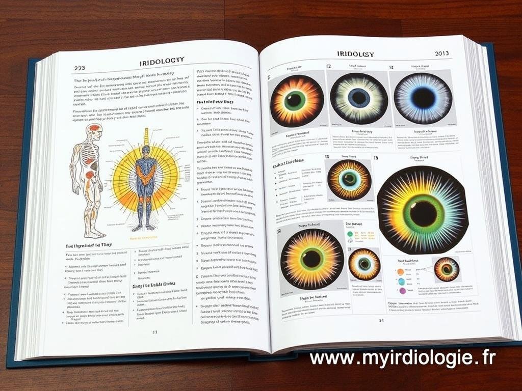 Livre d'iridologie avec illustrations détaillées