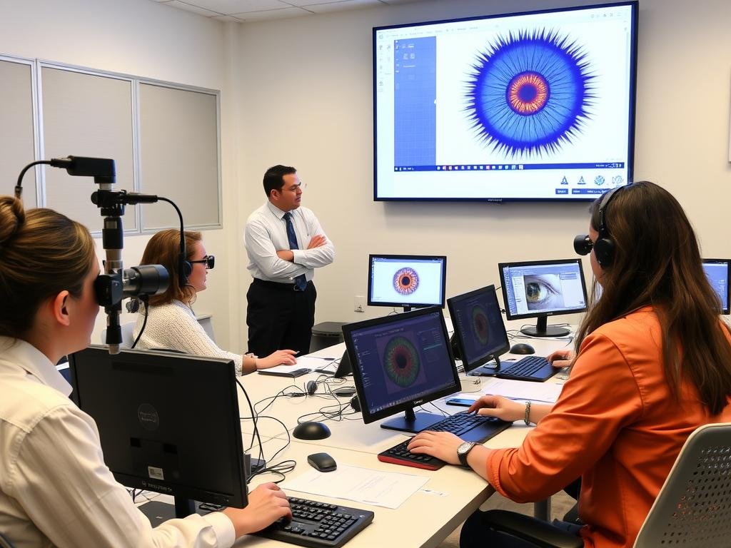 Session de formation certifiante iridologie utilisant les équipements MAIKONG