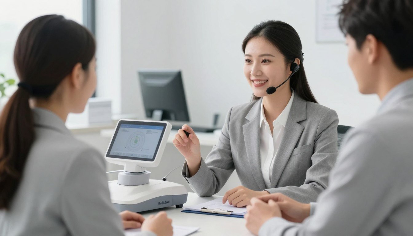 Service client MAIKONG en conversation avec un client