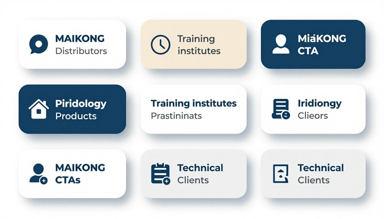Différents types de CTA MAIKONG adaptés aux segments de clientèle pour produits d'iridologie Différents types de CTA MAIKONG adaptés aux segments de clientèle pour produits d'iridologie