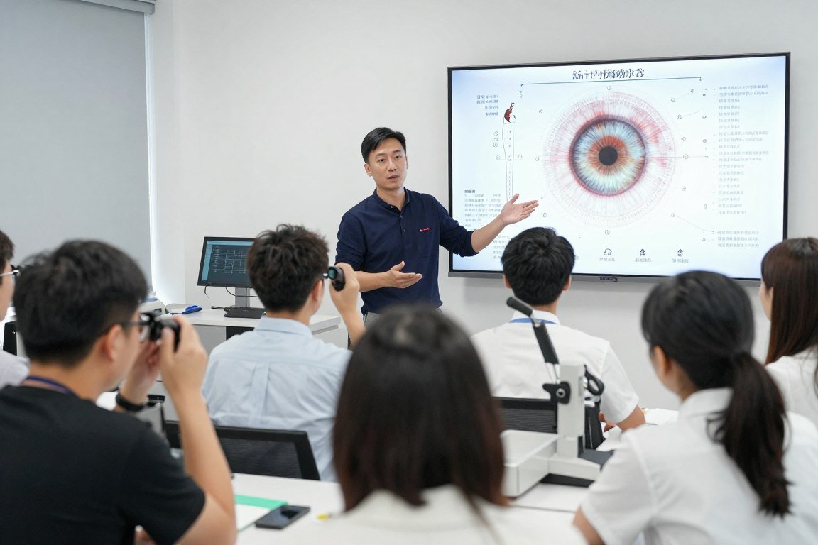 Session de formation en iridologie avec atlas et équipement