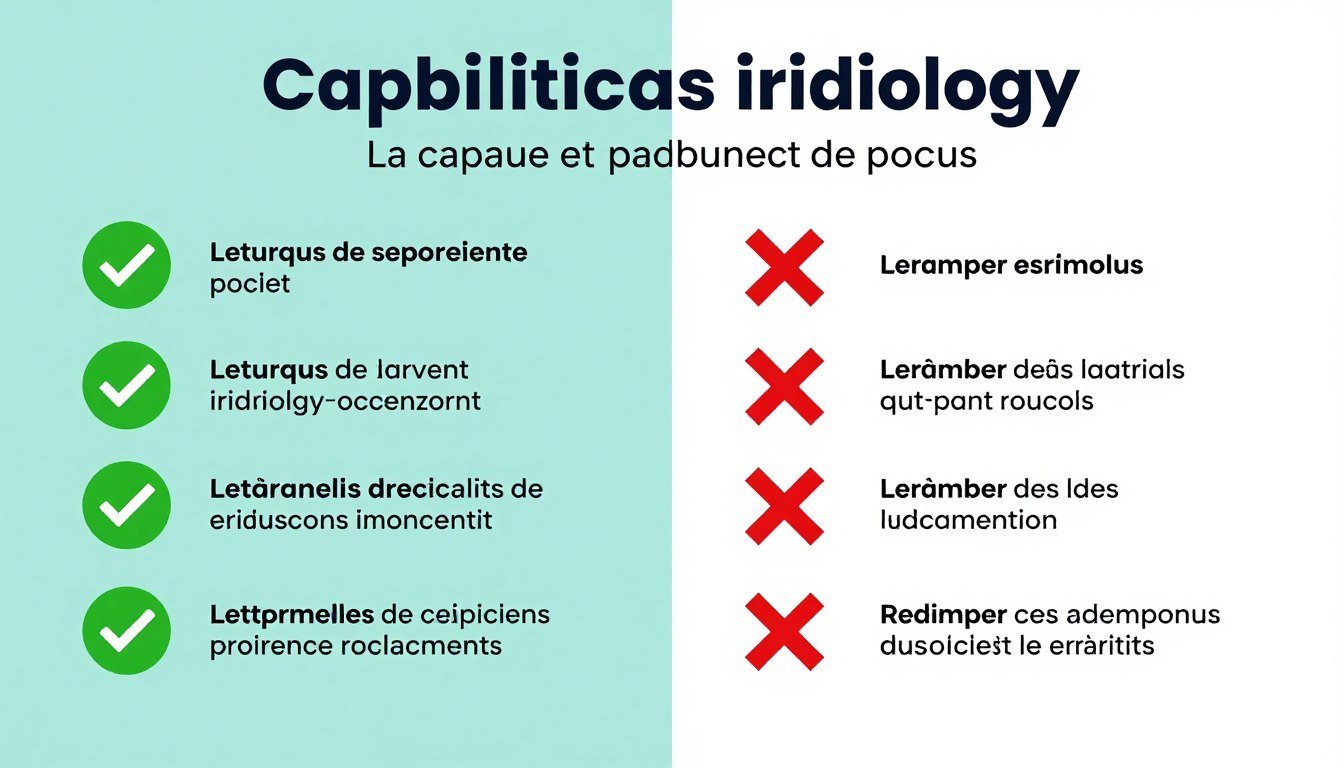 Infographie montrant ce que l'iridologie peut et ne peut pas faire