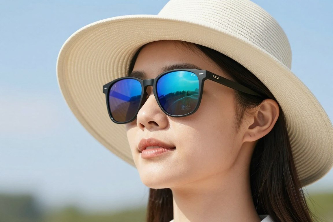 protection solaire des yeux avec lunettes UV et chapeau protection solaire des yeux avec lunettes UV et chapeau